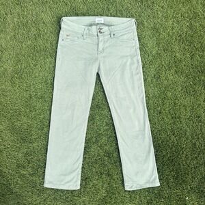 Hudson Jeans 29x24 Sage Green Straight Leg Low Rise Pants Women Stretch Twill